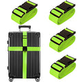 Luggage Straps for Suitcases TSA Approved Travel Essentials 4 Pack (Green)