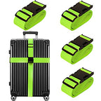 Luggage Straps for Suitcases TSA Approved Travel Essentials 8 Pack (Green)