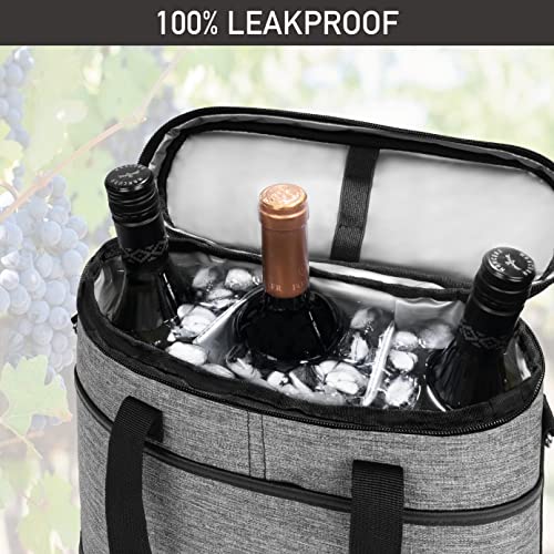 3 Bottle Wine Carrier Tote (Heather Gray)