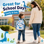3PCS Toddler Backpack for Boys (12-inch White Dinosaur 3pc)