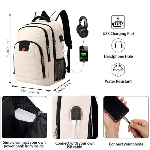 Laptop Backpack for Men (Large / Beige)