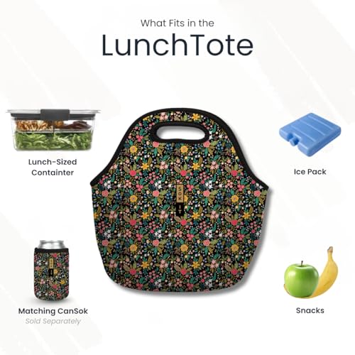 LunchTote Zippered Bag Insulated Neoprene Caddy (She Doesn't Even Ghost Here / Large 4.5 Quart Lunch Tote)