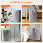 75L Large Collapsible Laundry Basket with Extended Handles (Black / 75L)