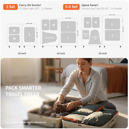 5 Set Compression Packing Cubes for Travel (Grey / 5PCS)