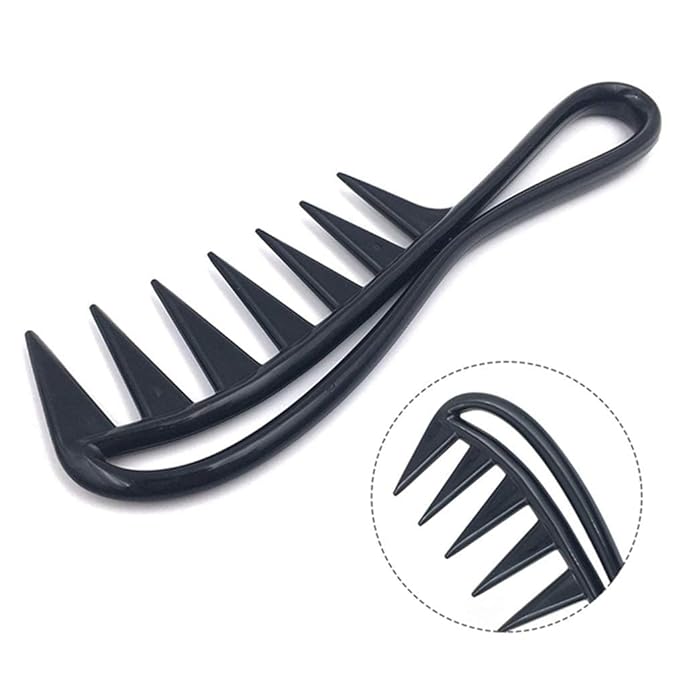 1Pc Black Large Tooth Detangle Comb Shampoo Wide Teeth Comb Hair Salon Shampoo Unbreakable,Hair Combs,Beauty and Personal Care Styling Tools and Appliances