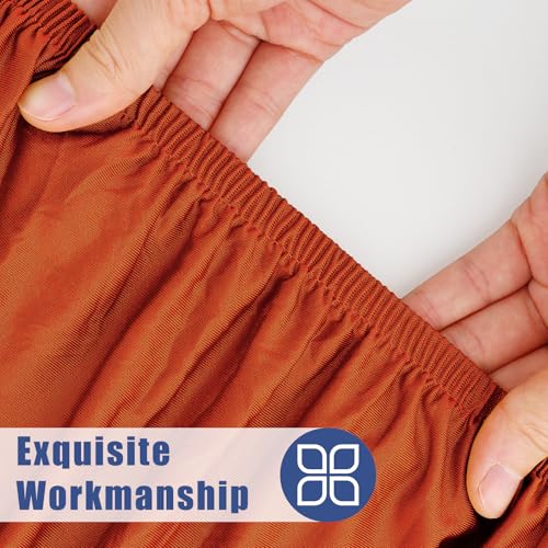 2 Pack Rectangle Spandex Fitted Table Cloth (Rust / 48" x 30" (Rectangular))