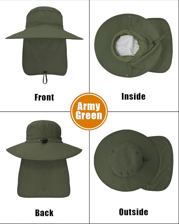 Outdoor Sun Hats with Stowable Neck Flap - Image 2