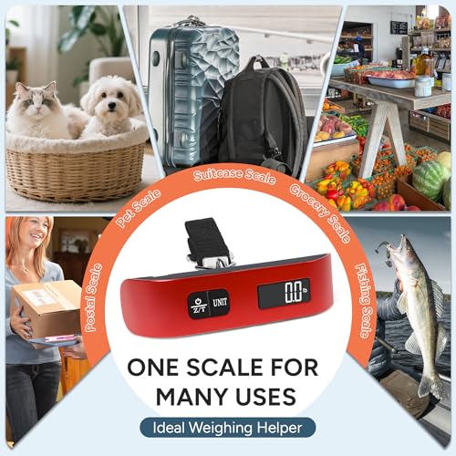 Luggage Scale Digital Suitcase Weight Scale for Travel (Red)