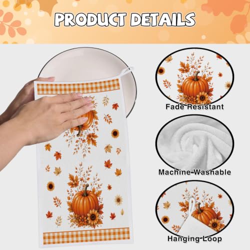 Fall Pumpkin Kitchen Towels 4 PCS