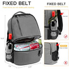 Dual Compartment Cooler Backpack Insulated 16Cans Lunch Box Backpack (8901-gray / 16 Cans)