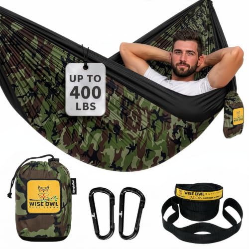 Camping Hammock (Camo Black / Single)