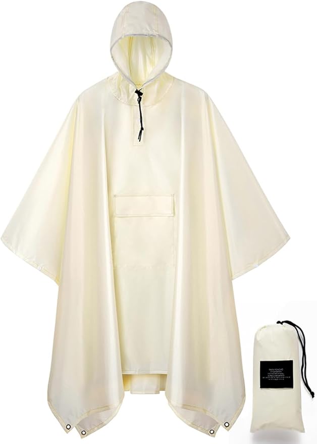 salamra Hooded Rain Poncho Waterproof Raincoat Jacket by salamra