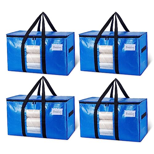 4 Pack Blue Extra Large Moving Bags (Blue / 4 Large)