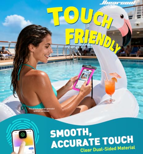 Waterproof Phone Pouch (Green&Bright Red)