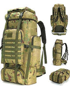 70L Camping Hiking Military Tactical Backpack Outdoor Water (Ruin Green)