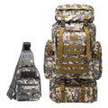 80L 2 Pack Hiking Backpack for Men with Sling Tactical Backpack (80l Grey - Pro(900d Fabric) + Sling Bag Bundle / Hiking Backpack 3077)