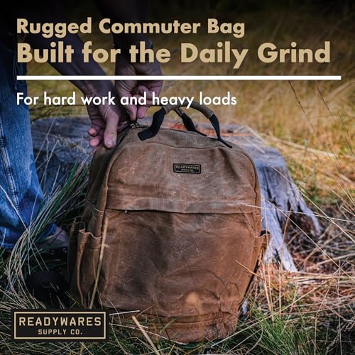 Backpack Durable Waxed Canvas Rucksack with Laptop Sleeve