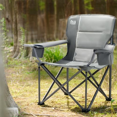 Oversized Folding Camping Chair for Adults (Grey)