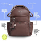 Boss Plus Large Diaper Bag Backpack with 19 Pockets (Espresso)