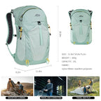 Hiking Hydration Backpack with 2L (Green-3L Water Bladder)