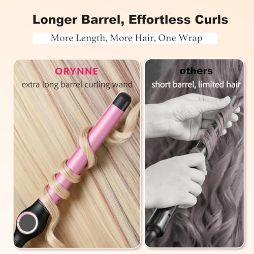 1 Inch Curling Wand for Long Hair (1" Pink&Black)