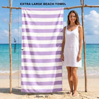 Microfiber Beach Towel Sand (D-lombok Lilac / Extra Large(67x35"))