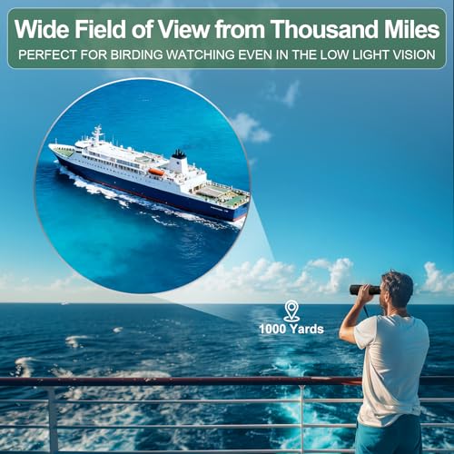 15x56 Binoculars for Adults High Powered Cruise Ship Bird (Black)