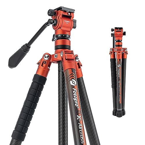 62" Video Camera Tripod with Fluid Head for Smooth Panning (X-Aircross 3 Video Orange)