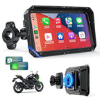 6.25 Inch Wireless Motorcycle Carplay GPS Navigation System with Apple Carplay and Android Auto Portable Screen with Dual Bluetooth (6.25 Inch+Magnetic Mount)