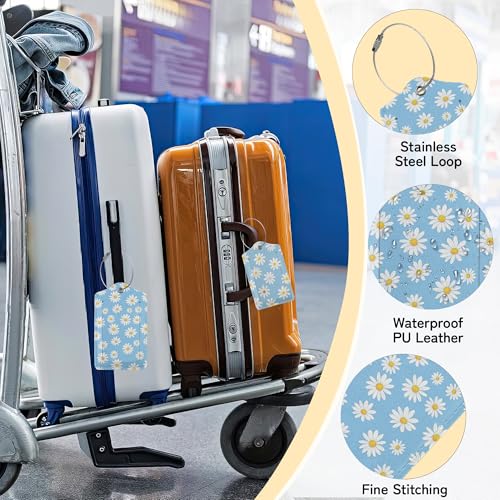 3 PCS Vintage Groovy Flowers Luggage Tags (Vintage Groovy Flowers)