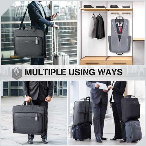 Garment Bags for Travel Carry On Garment Bag for Hanging Clothes (Grey)