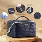 Travel Makeup Bag Cosmetic Bags for Women (L34 Dark Blue)