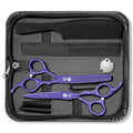 5.5 in Hair Cutting Shears Kit with Bag for Barbers (5.5 Inch / Purple)