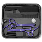 5.5 in Hair Cutting Shears Kit with Bag for Barbers (5.5 Inch / Purple)