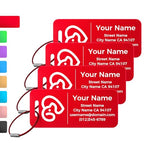 4PCS Personalized Luggage Tag (Red / Small)