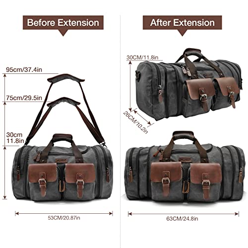 Canvas Duffle Bag (Black / Large-50L Duffle Bag)