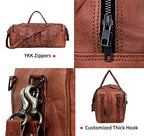 Leather Duffle Bag for Men Luggage Handmade Travel Bag Carry On Luggage Weekender Bags Overnight Gym Sports Cabin Holdall Bag For Airplanes Men And Women (30 inch)