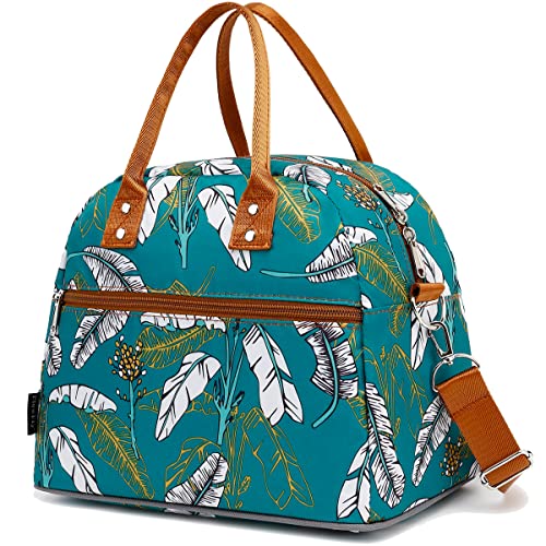 Insulated Lunch Bag With Shoulder Strap for Women (Feather)