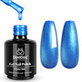 Navy Blue Gel Nail Polish 0.51OZ Dark Blue Nail Art (D - Shimmery Blue | Mystic Sea)