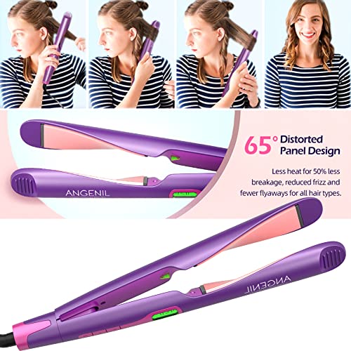 Pro Twist Flat Iron Curling Iron in One (Purple)