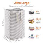 80L Large Laundry Baskets (Grey / 80L)
