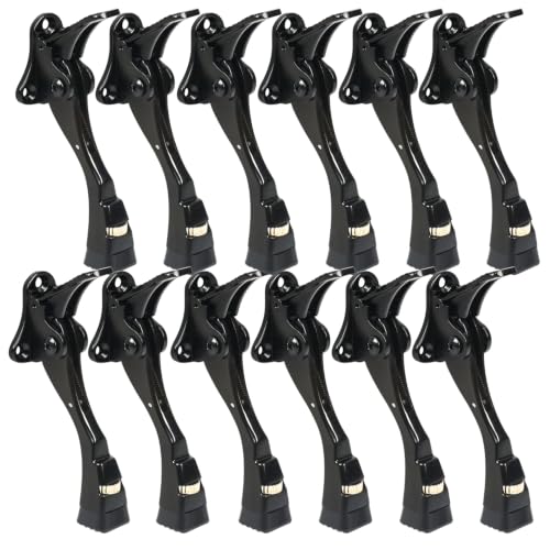 12 Packs Heavy Duty Kickdown Door Stopper (Black / 4 inch x 12pack)