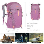 Hiking Hydration Backpack with 2L (Purple-3L Water Bladder)