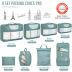 8 Set Packing Cubes for Travel Essentials (15 Blue Gray)