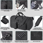 2 in 1 Garment Duffle Bags for Travel Mens Carry (Black Mesh Storage)
