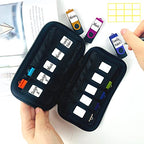 10 Slots Neoprene USB Flash Drive Case with 20 Identification Labels (Black-10Slots)