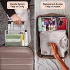 10 PCS Clear Travel Bags for Toiletries (Grey)