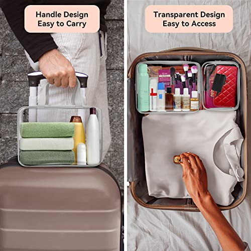 10 PCS Clear Travel Bags for Toiletries (Grey)