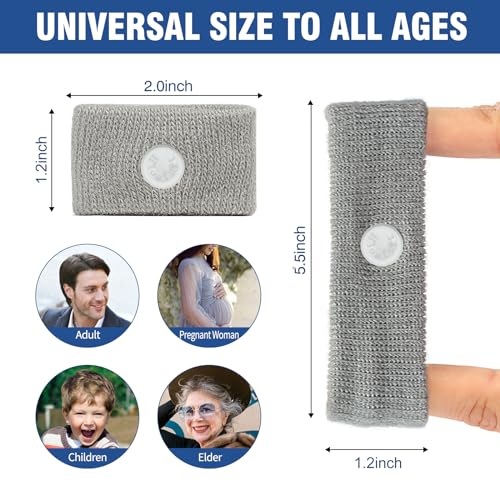 Motion Sickness Bands Anti Nausea Wristbands for Adult and Kids (2 Pairs / 2 Pairs A- Gray, Gray)