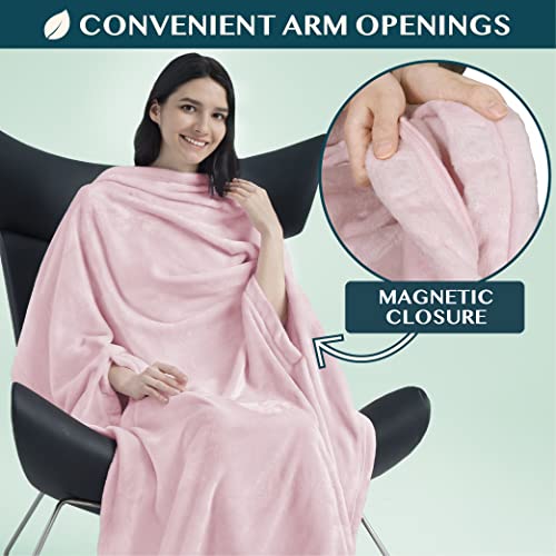Compact 2-in-1 Travel Blanket Pillow for Airplane Flight, Pink (Pink / 65 x 40 inches)